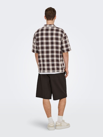 Only & Sons Regular Fit Skjorte 'ONStrev' i brun