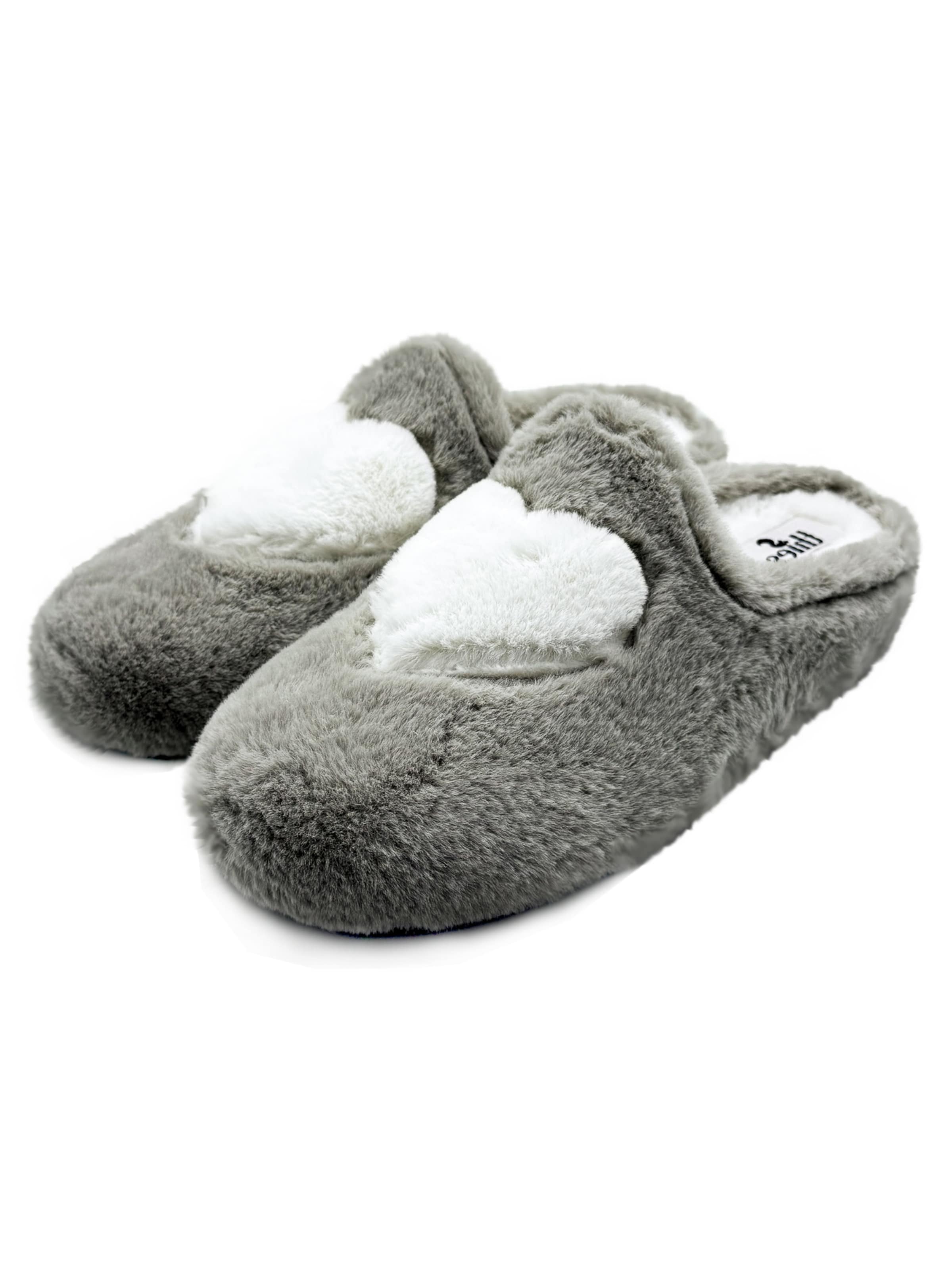 thies Mules 'thies 1856 ® Rec Heart Slipper Love' in Grey: front