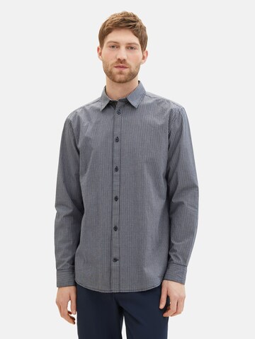 Coupe regular Chemise TOM TAILOR en bleu : devant