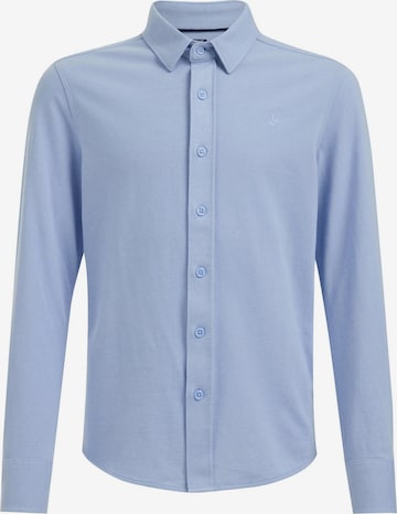 WE Fashion Slim fit Button up shirt in Blue: front