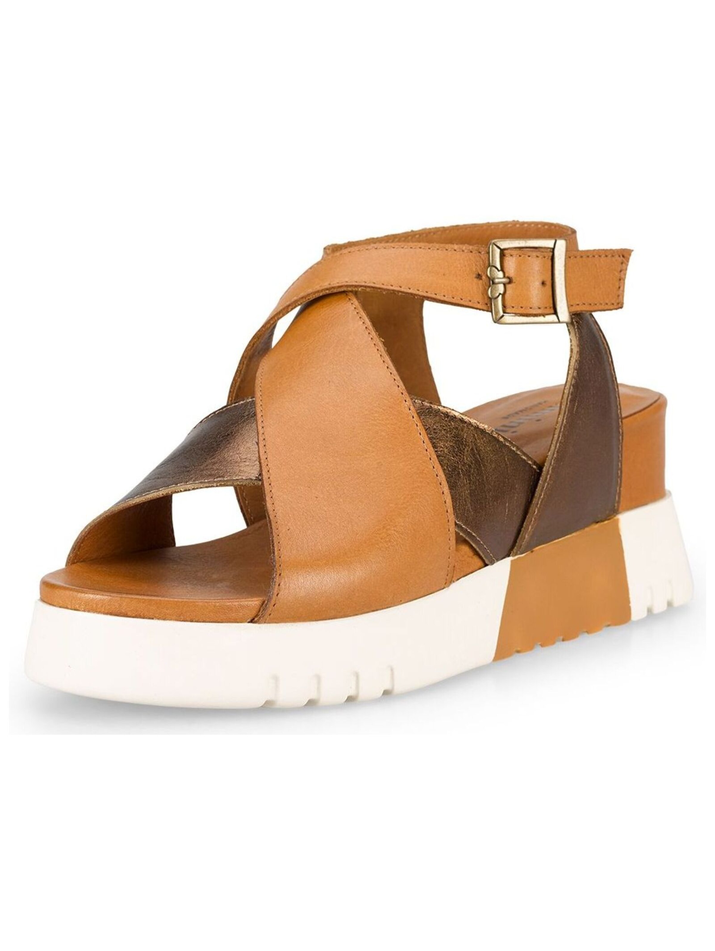 Felmini Wide Fit Sandals in Brown: front