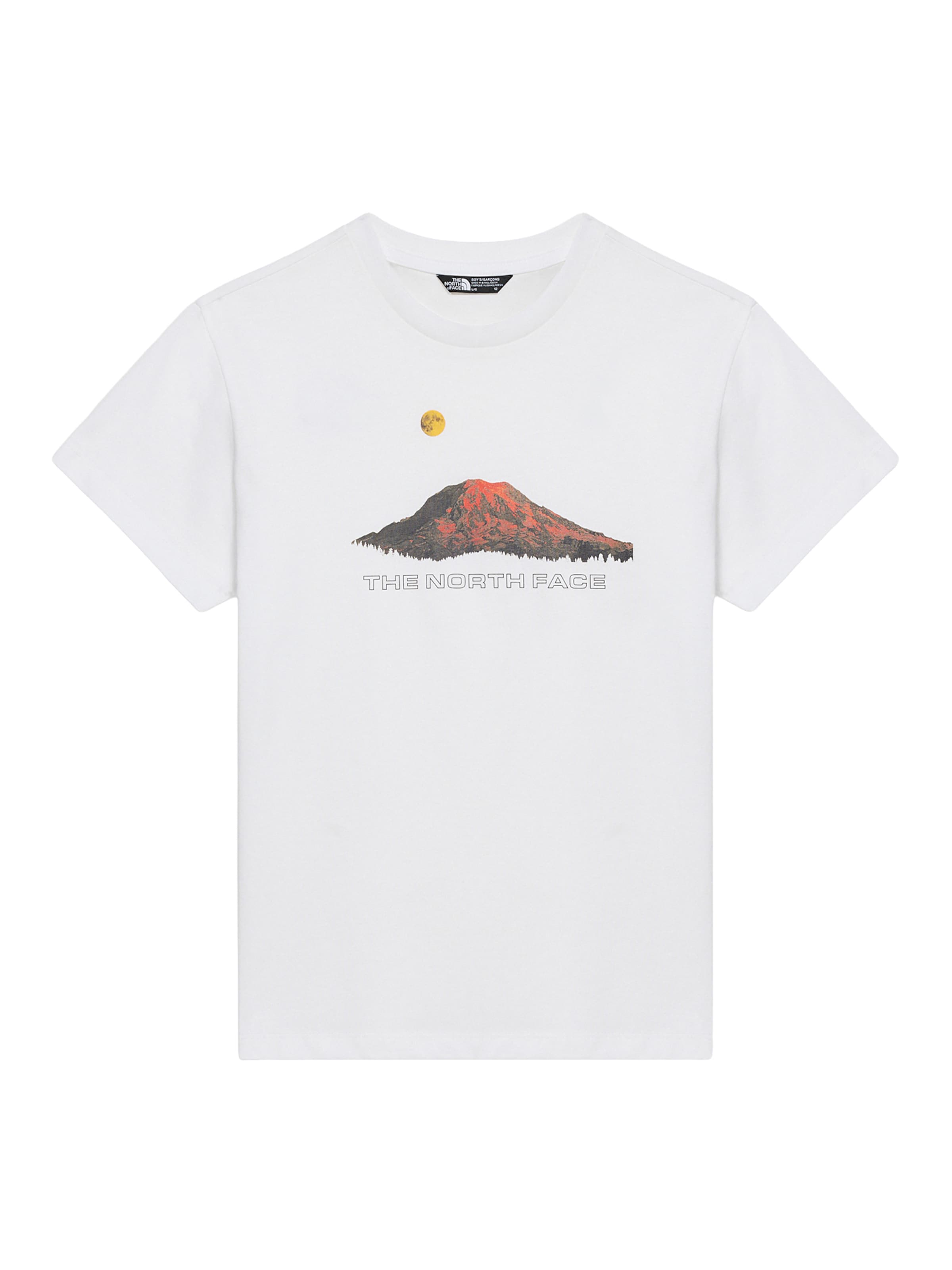 THE NORTH FACE Λειτουργικό μπλουζάκι 'MOUNTAIN NIGHT' σε λευκό: μπροστά