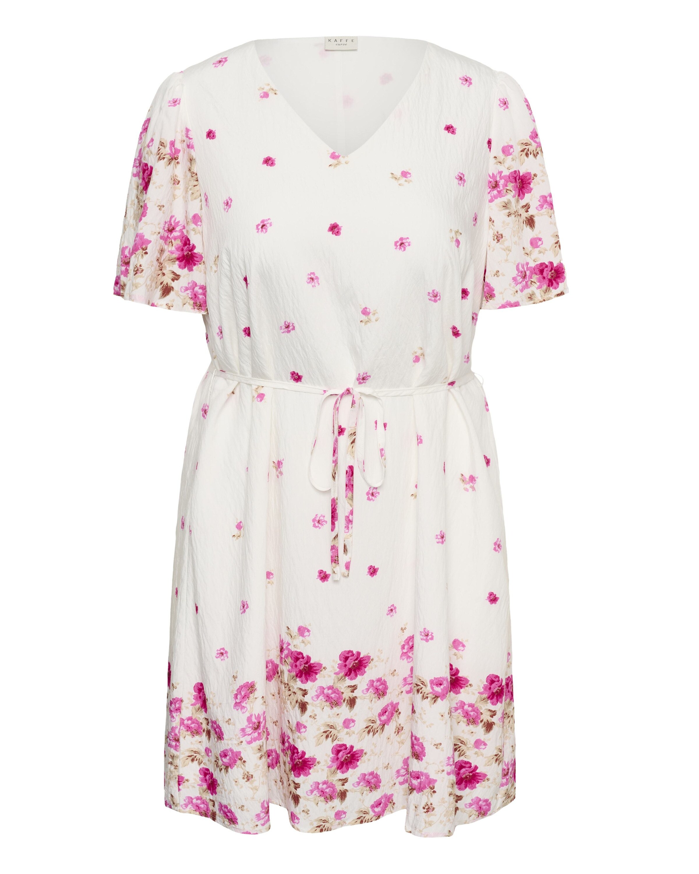 KAFFE CURVE Jurk 'Rosa' in Wit: voorkant