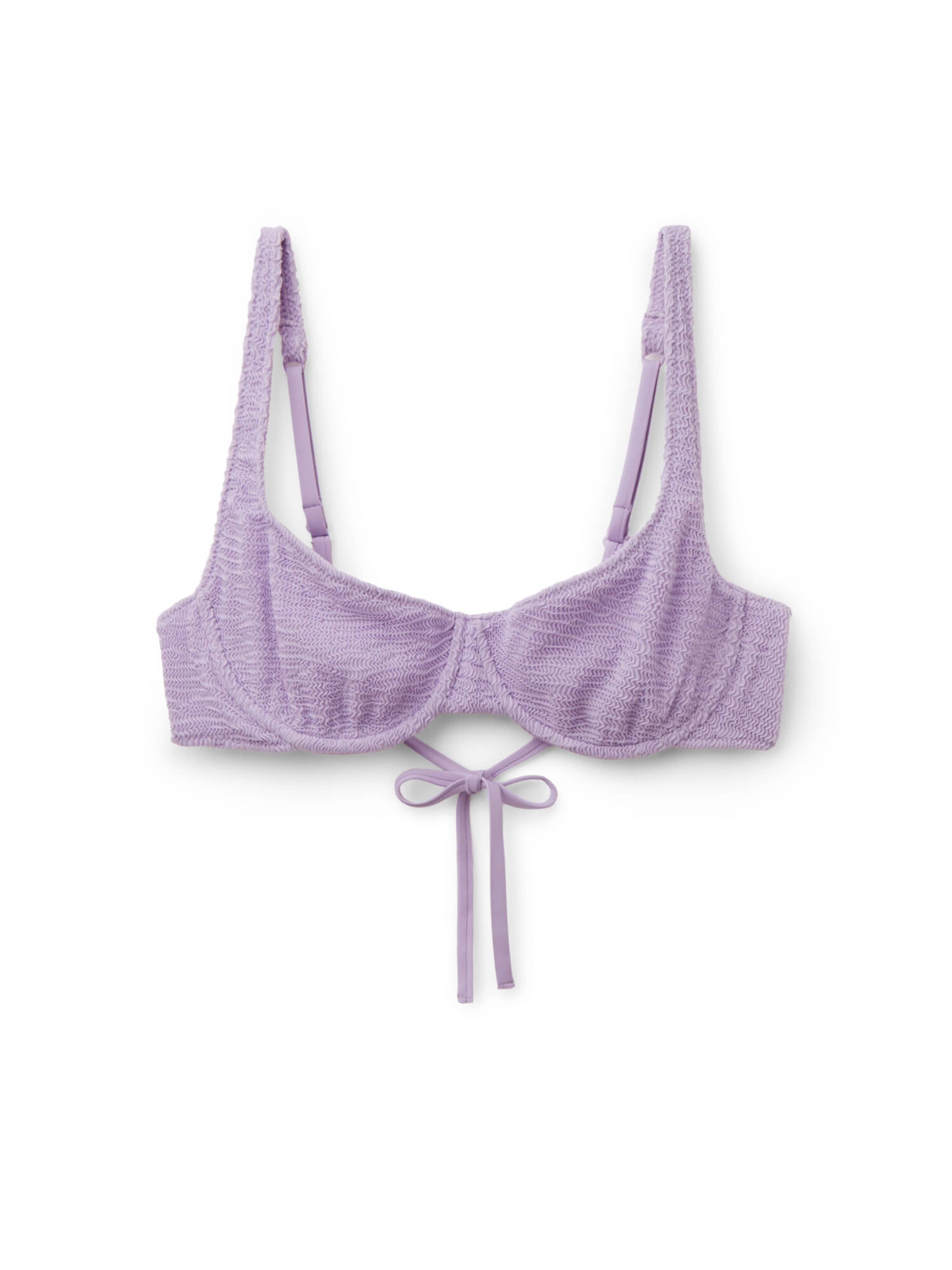 CALZEDONIA Balconette Bikini Top 'Crinkle Waves' in Purple: front