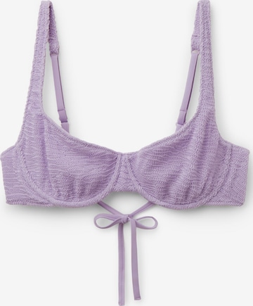 CALZEDONIA Bikinitop 'Crinkle Waves' in Lila: Vorderseite