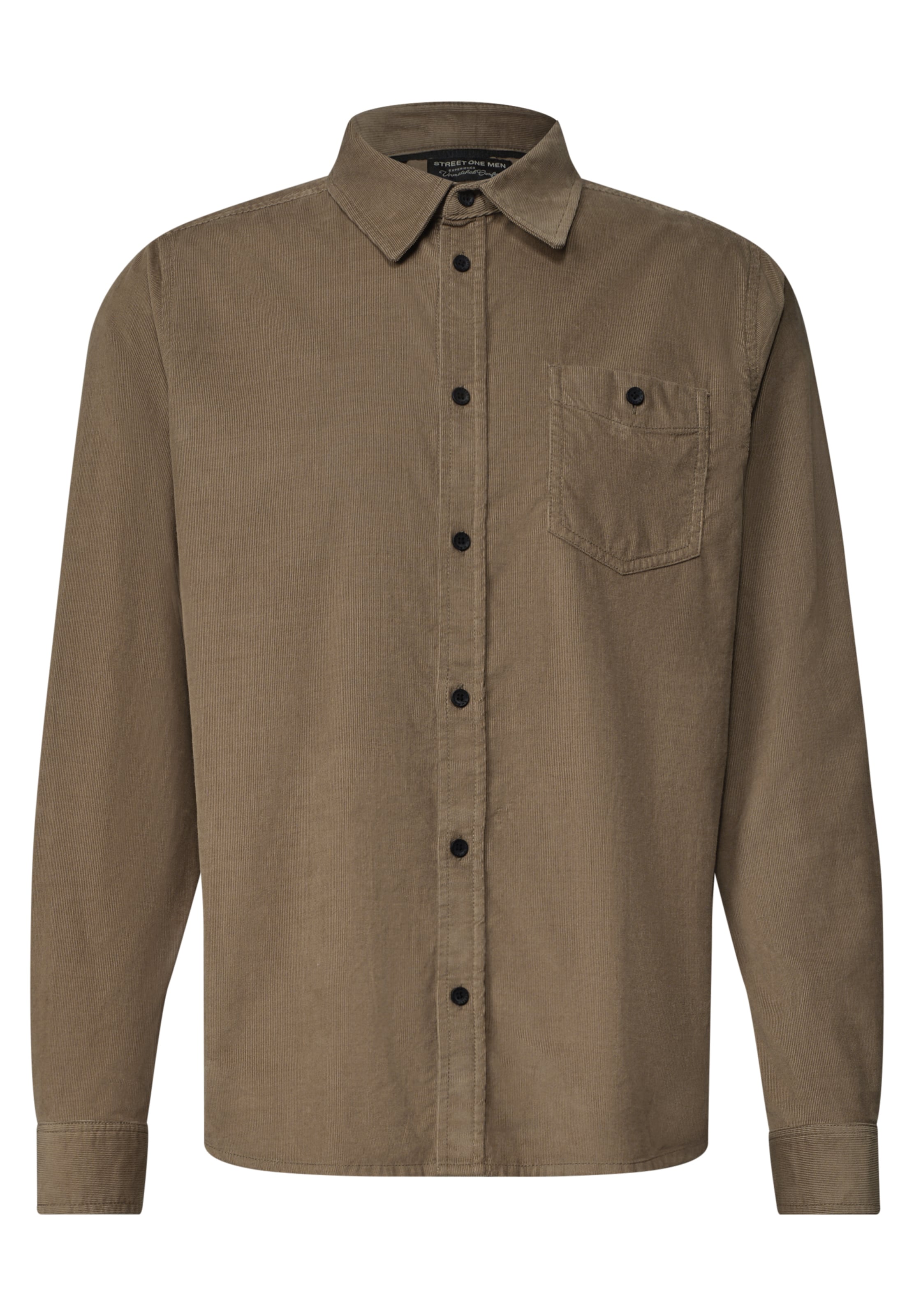 Street One MEN Regular Fit Hemd in Braun: Vorderseite