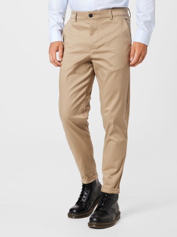 Coupe slim Pantalon chino 'Repton' SELECTED HOMME en beige : devant