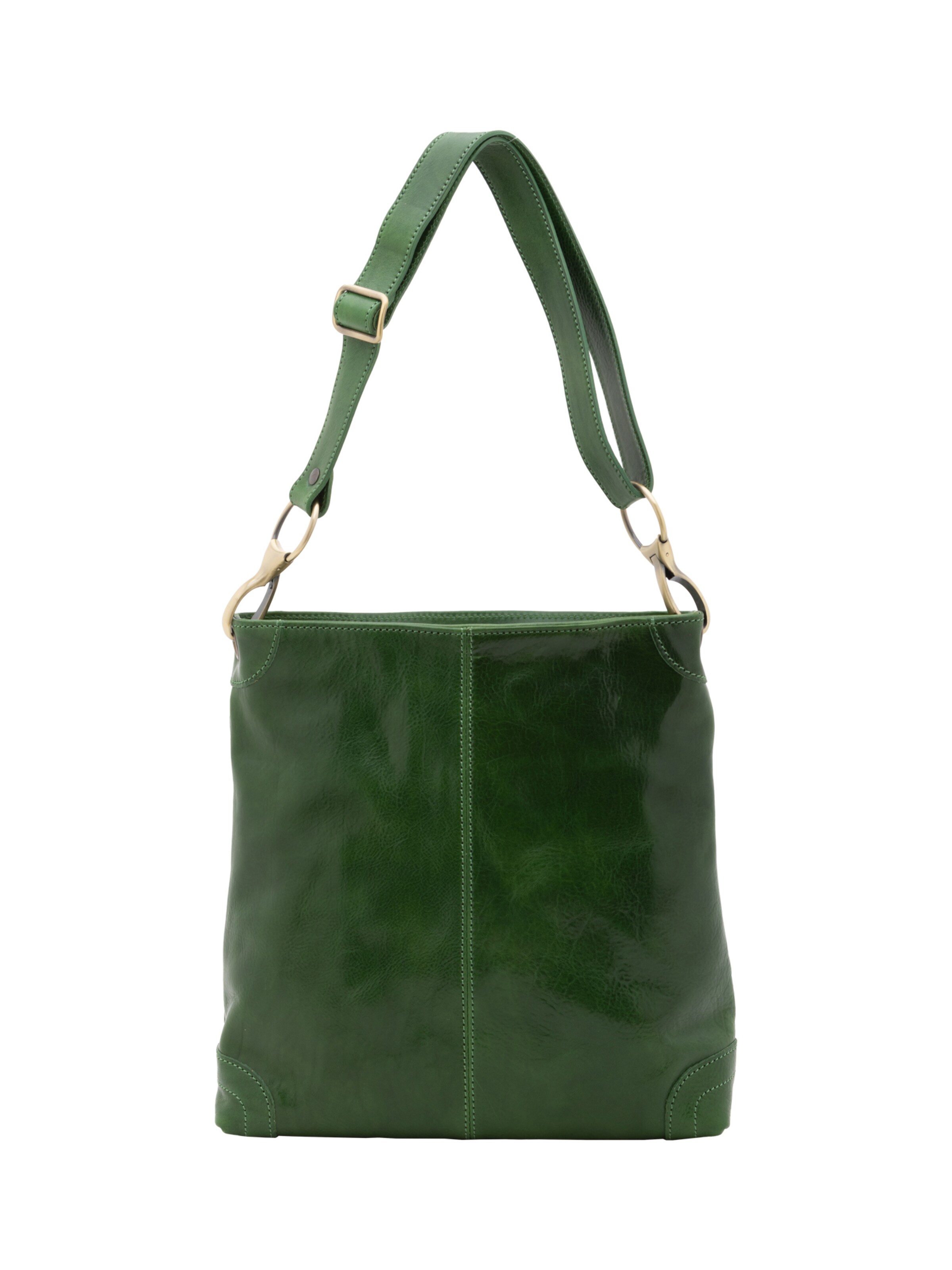 Borsa a spalla 'Borsa a Spalla Donna Pelle Vacchetta Vera - Chiusura Zip Tracolla Regolabile' di I Fratelli in verde: frontale