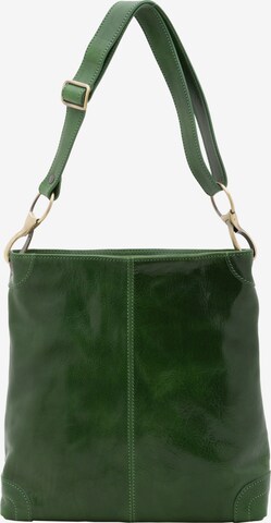 Borsa a spalla 'Borsa a Spalla Donna Pelle Vacchetta Vera - Chiusura Zip Tracolla Regolabile' di I Fratelli in verde: frontale