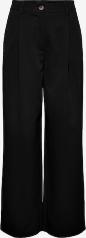 PIECES Zvonové kalhoty Kalhoty se sklady v pase – černá: přední strana