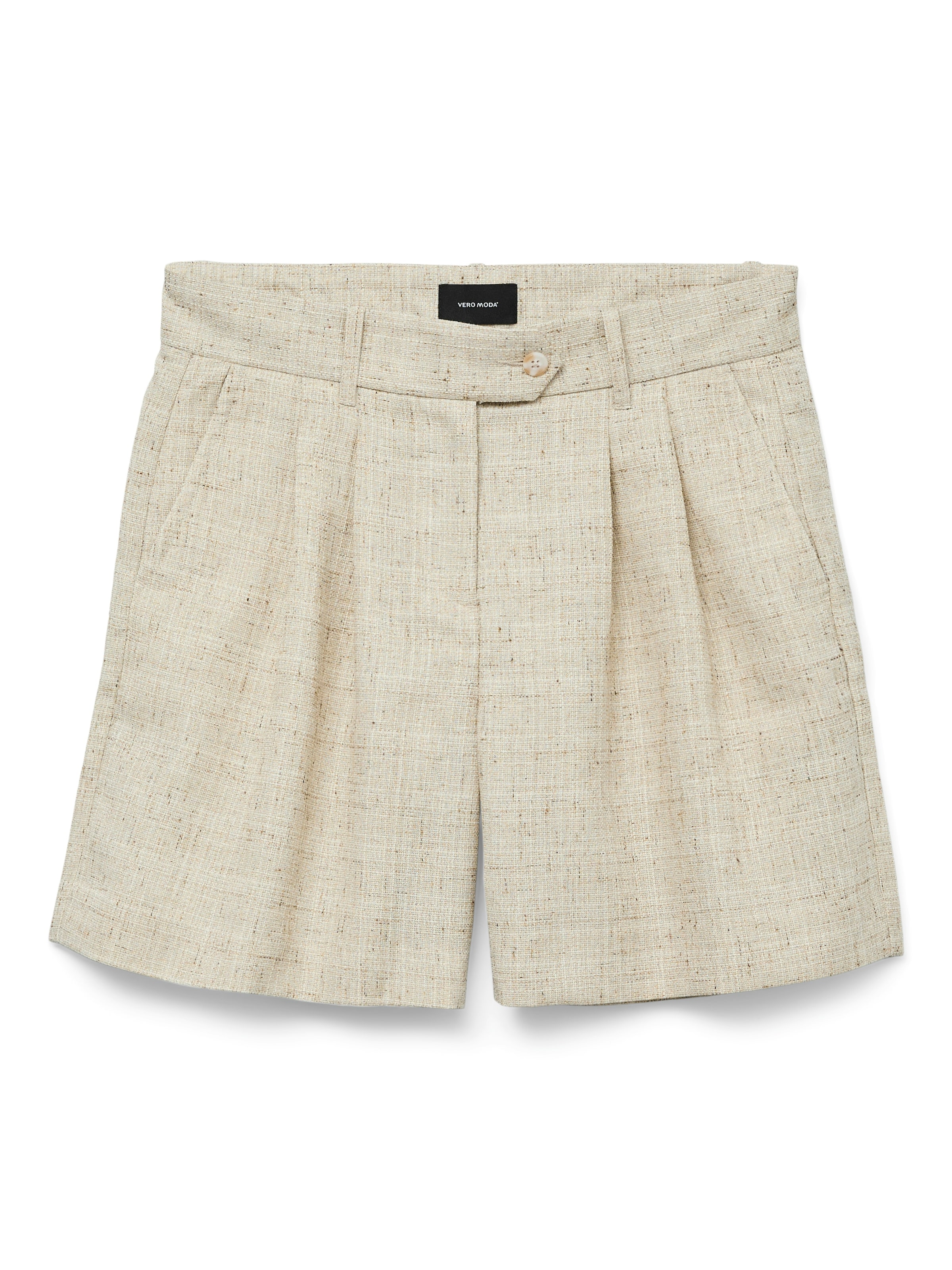 VERO MODA tavaline Voltidega püksid 'VMMAJ', värv beež: eest vaates