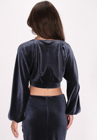 Camicia da donna di faina in grigio