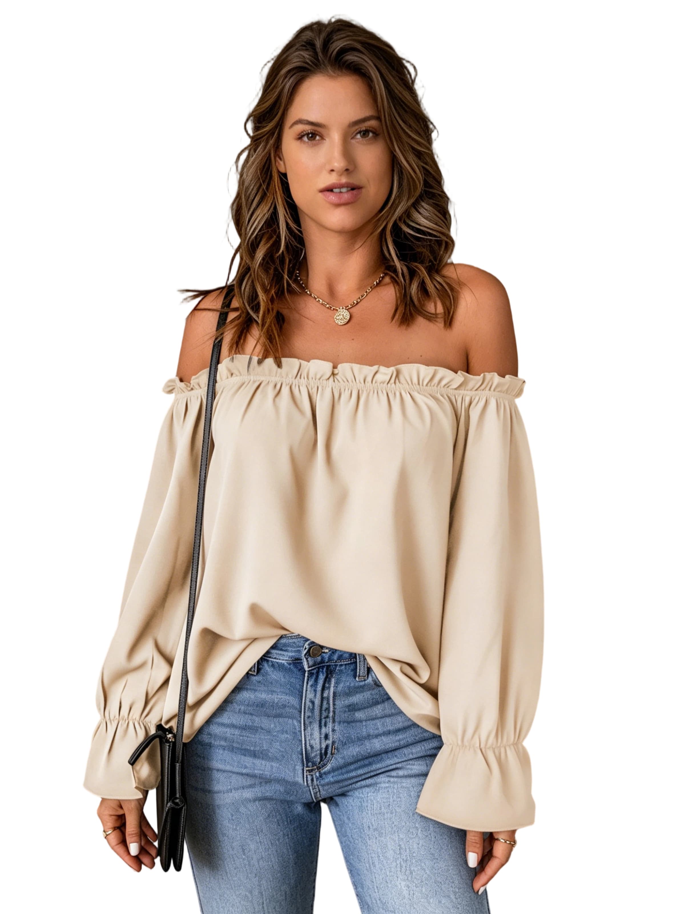 Yesfashion Bluse in Beige: Vorderseite