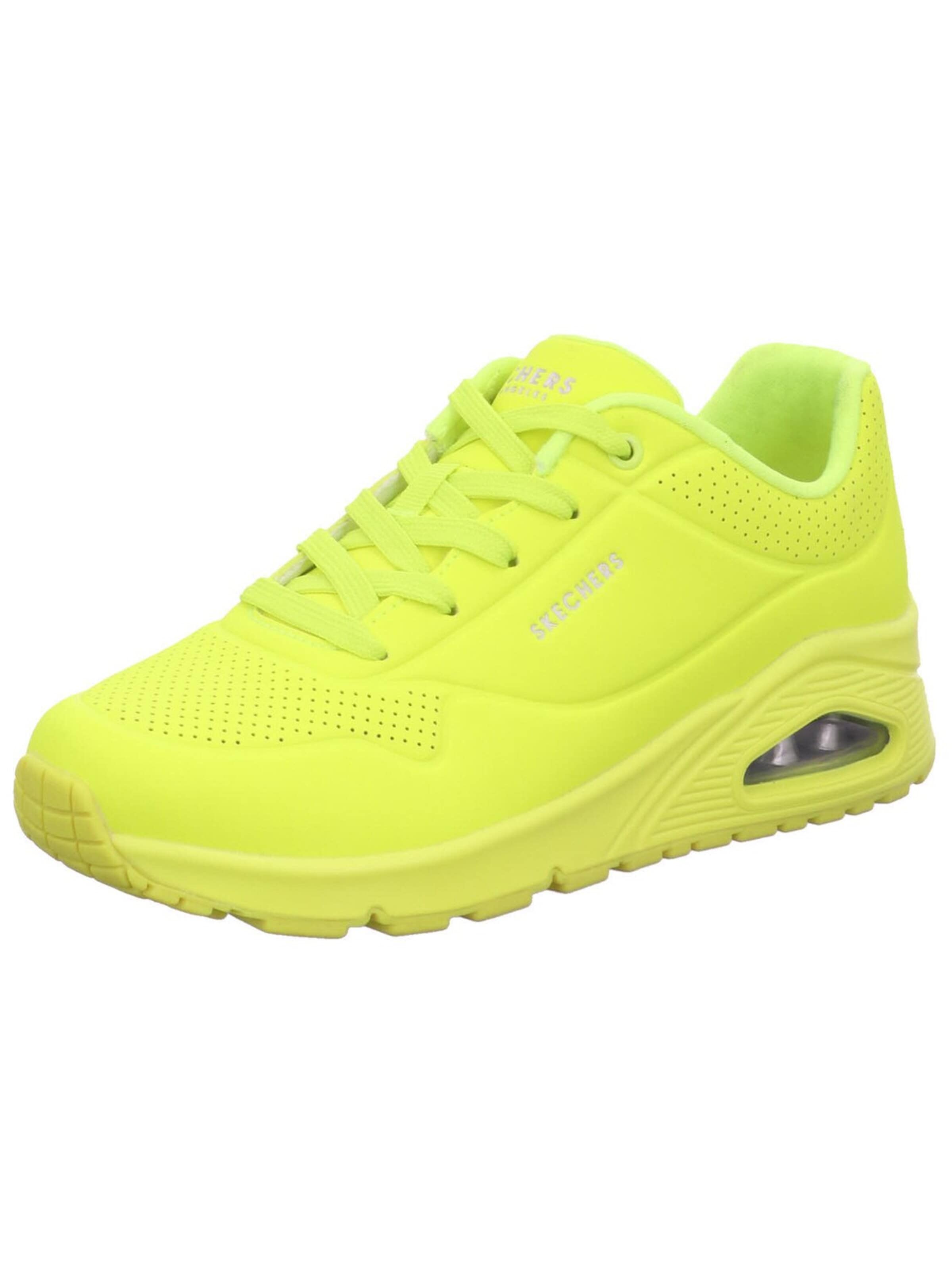 SKECHERS Sneakers laag 'Schnürschuh Damen 73667 NYEL Kunststoff (Synthetik) in gelb' in Geel: voorkant