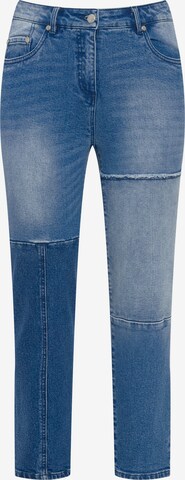 Ulla Popken Slimfit Jeans in Blauw: voorkant