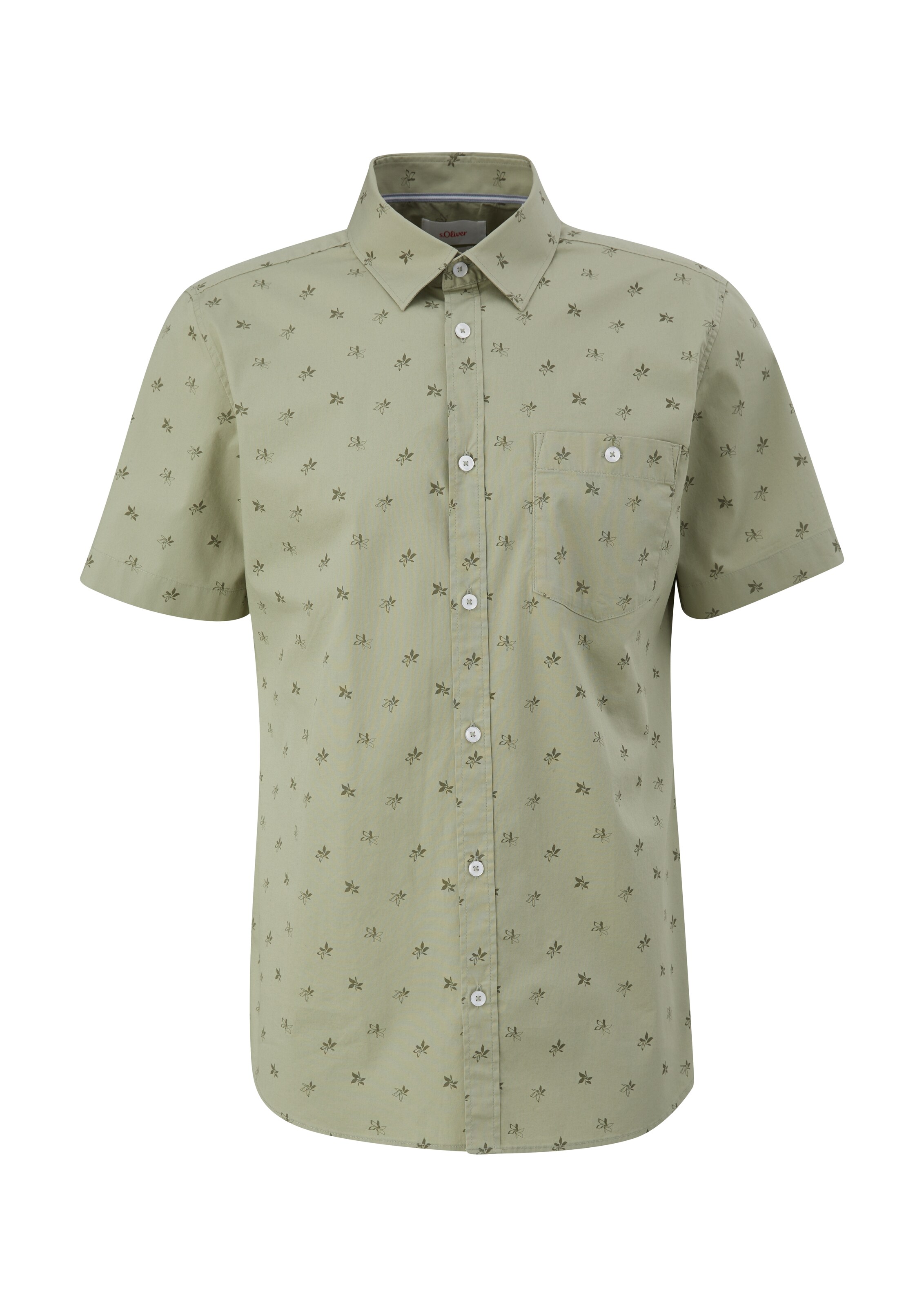 s.Oliver Slim Fit Hemd in Grün: Vorderseite