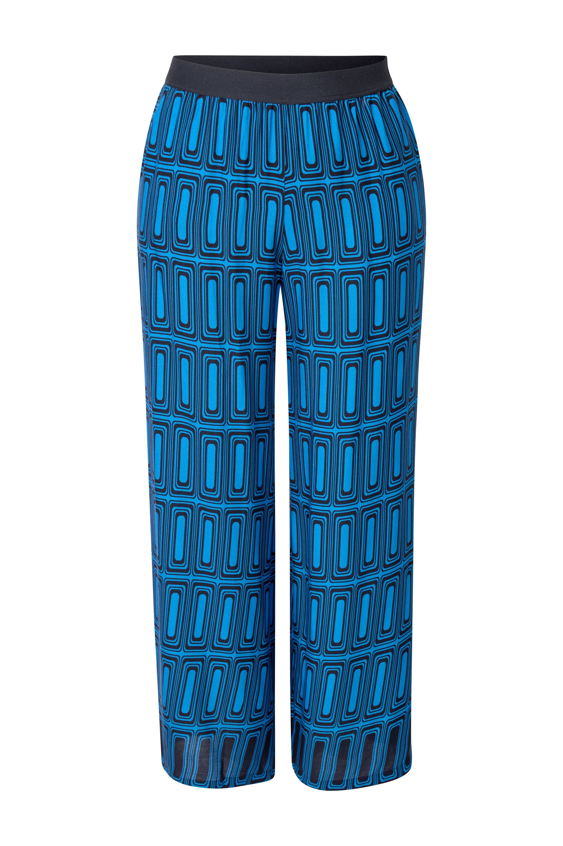 Ulla Popken Wide leg Broek in Blauw: voorkant