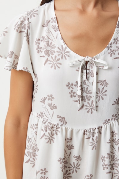 Happiness İstanbul Vestido de verano en marrón / blanco, Vista del producto