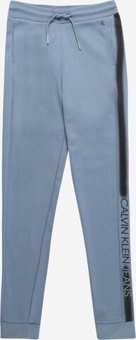 Calvin Klein Jeans Tapered Broek in Blauw: voorkant