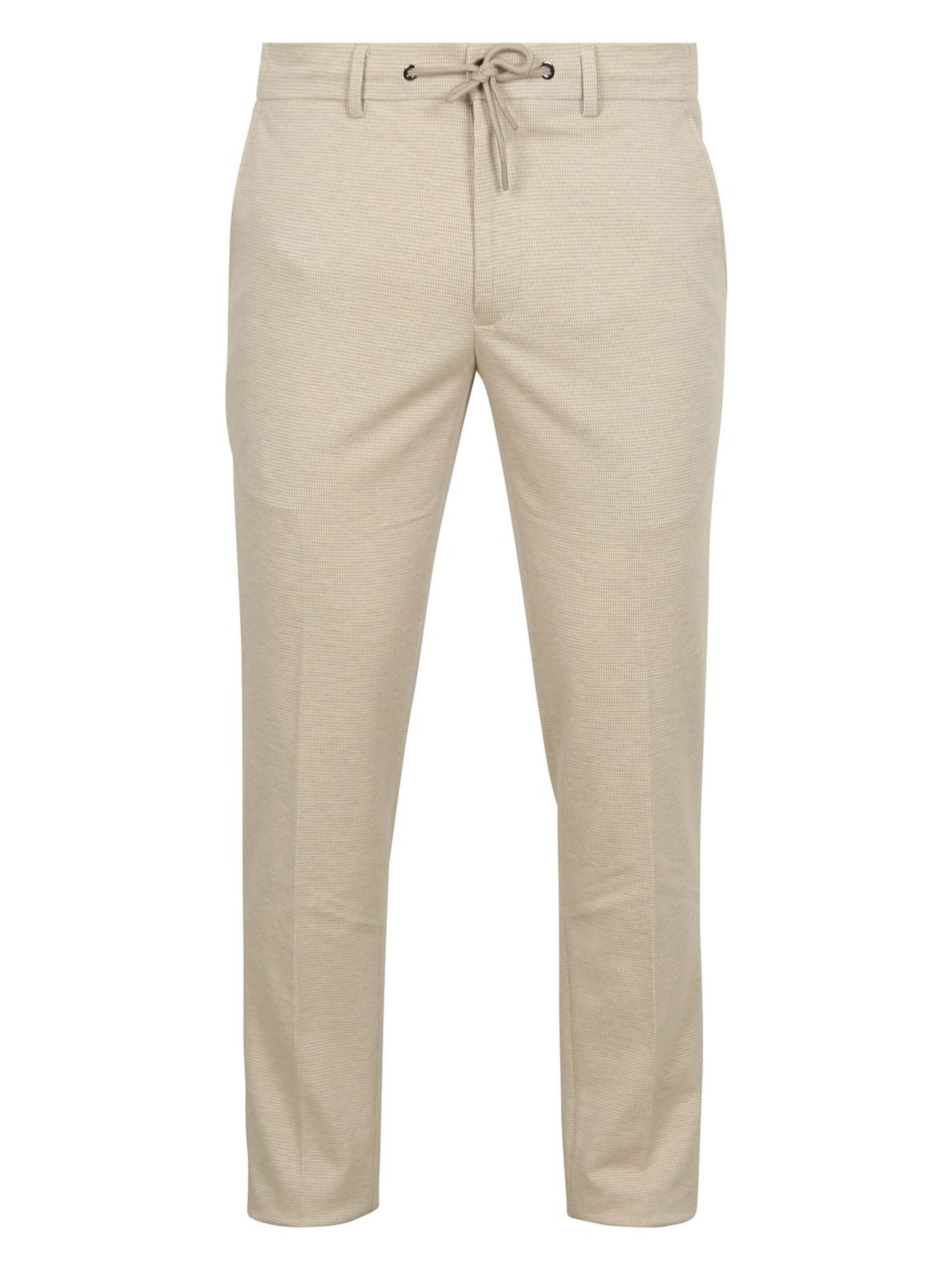Suitable Slim fit Trousers with creases in Beige: front
