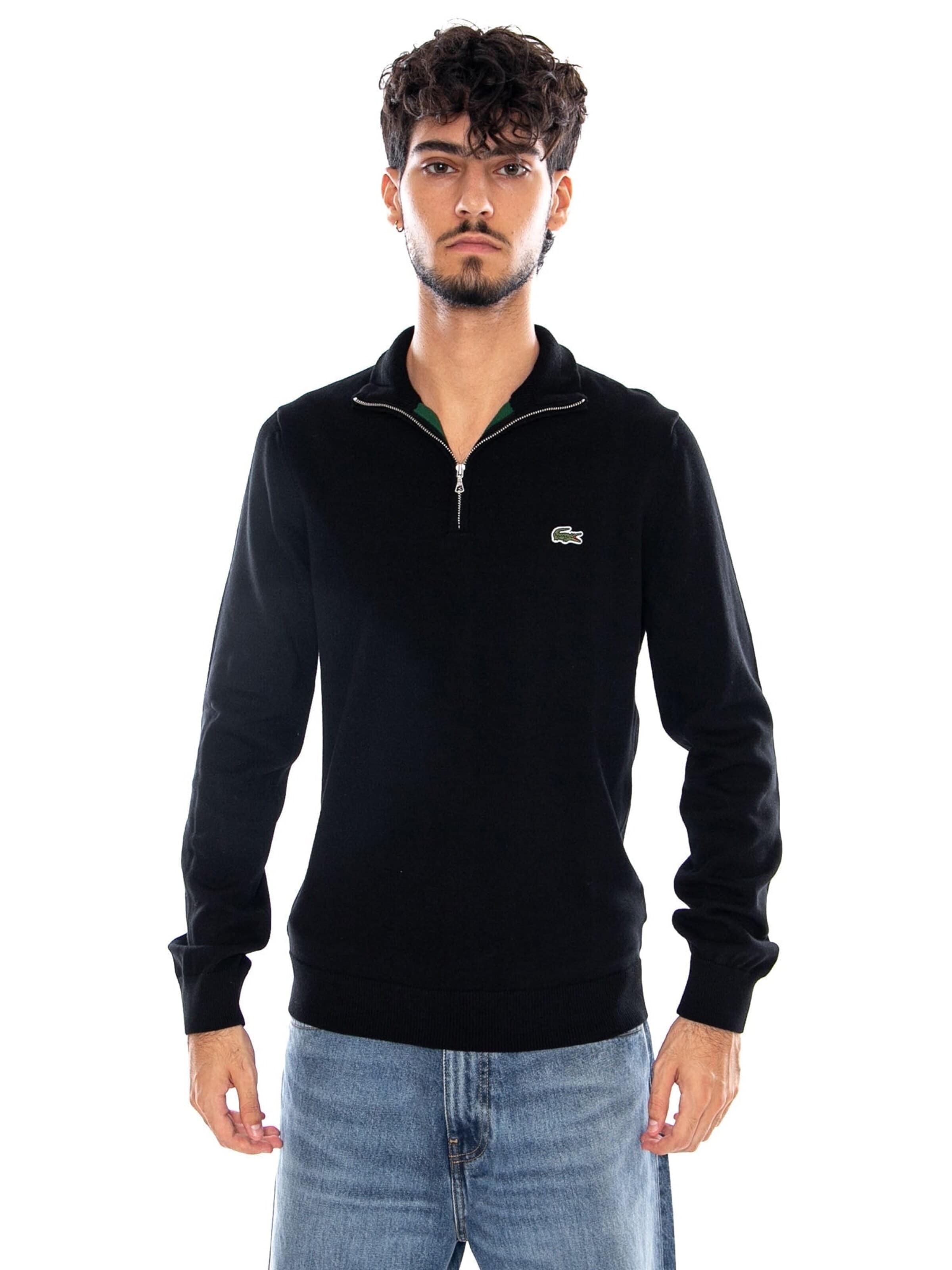 LACOSTE Trui 'PULLOVER BLACK' in Zwart: voorkant