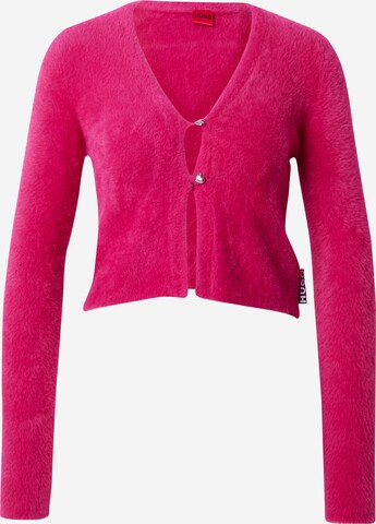 HUGO Плетена жилетка 'Sribin' в розово: отпред