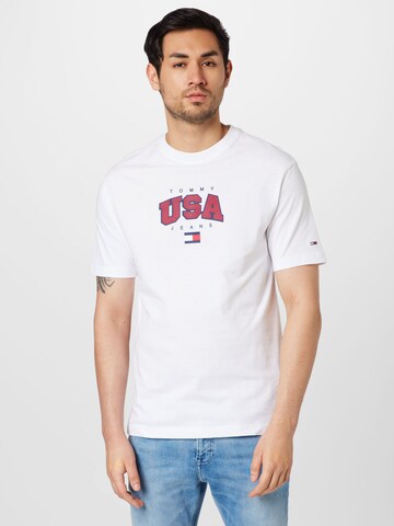 Tommy Jeans T-Shirt 'Classic' in Weiß: predná strana