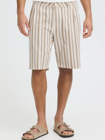 BLEND - Loosefit Calças chino ' BHMaddox Linen Mix Striped ' em bege: frente