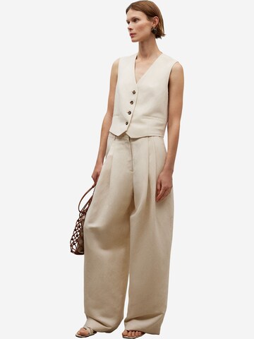 Wide Leg Pantalon à pince Adolfo Dominguez en beige