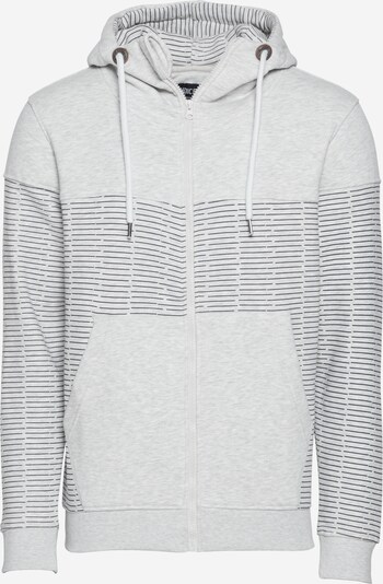INDICODE JEANS Sweat jacket 'Garza' in Light grey / Black, Item view