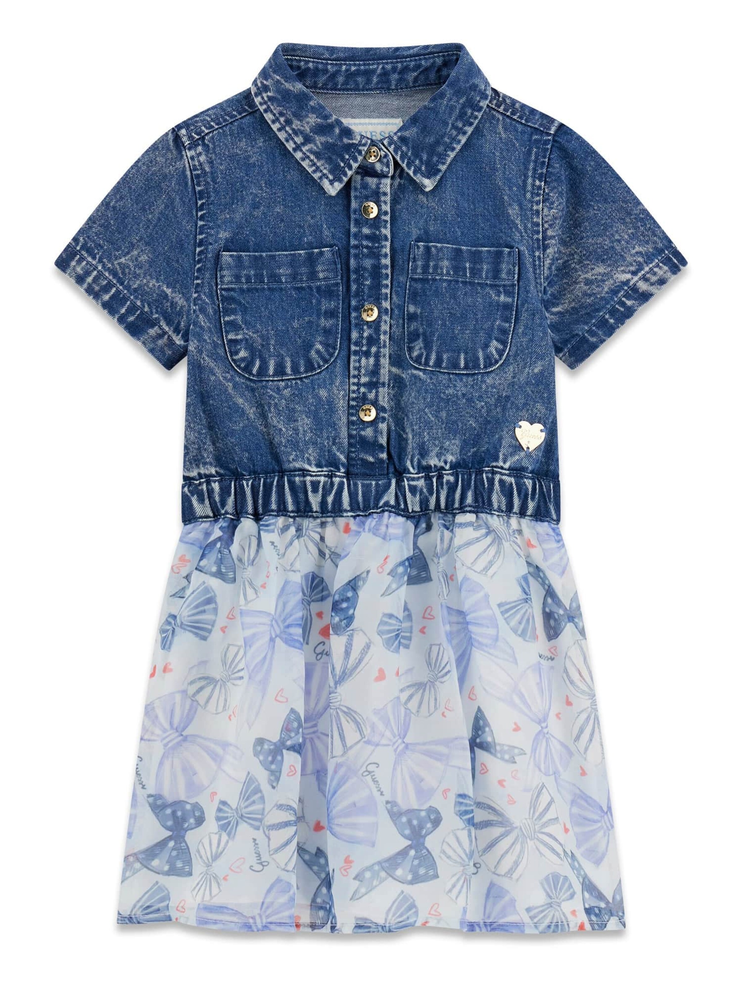 GUESS Dress in Blue / Navy / Wool white, Item view