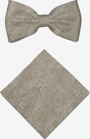 Real Guys Set Fliege mit Einstecktuch in Beige: Vorderseite