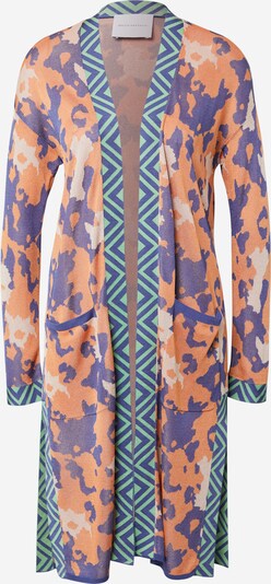 DELICATELOVE Cardigan 'Ida' en crème / bleu / jade / violet foncé / abricot, Vue avec produit