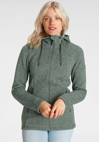 POLARINO Athletic Fleece Jacket in Green: front