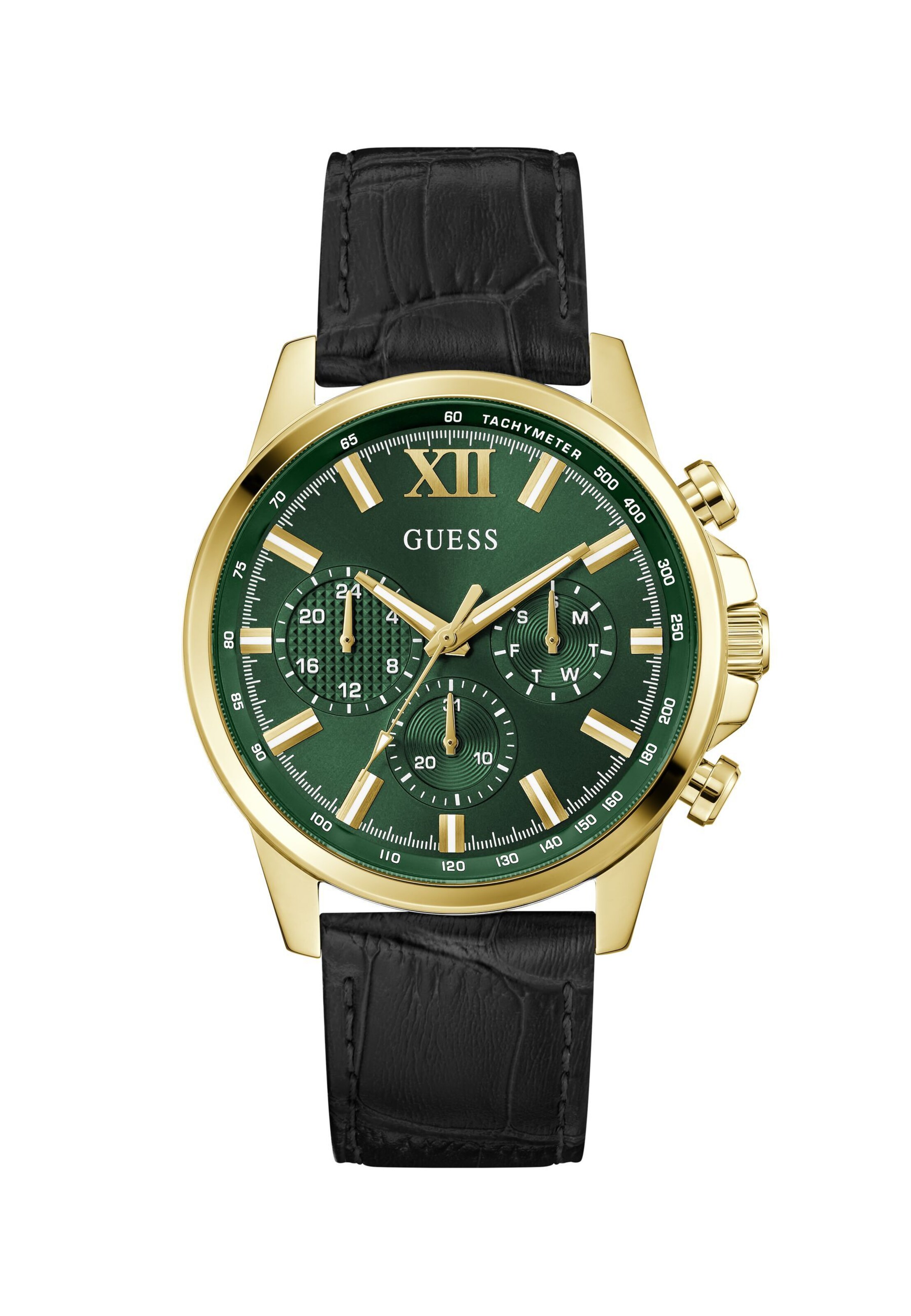 GUESS Analoguhr 'WALKER' in Schwarz: Vorderseite