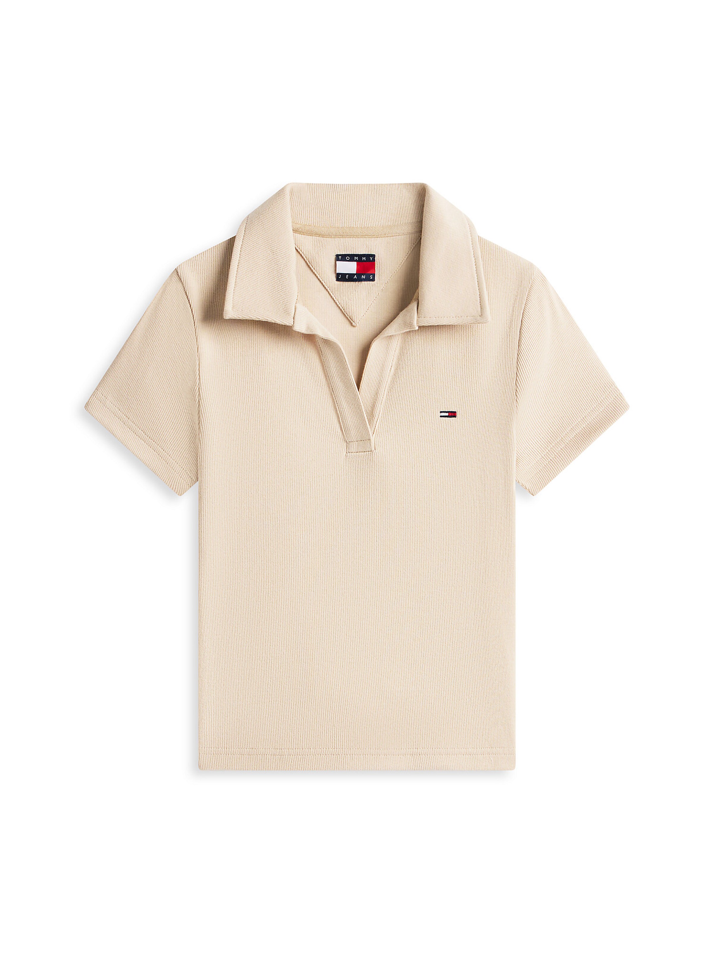 T-shirt Tommy Jeans en beige : devant