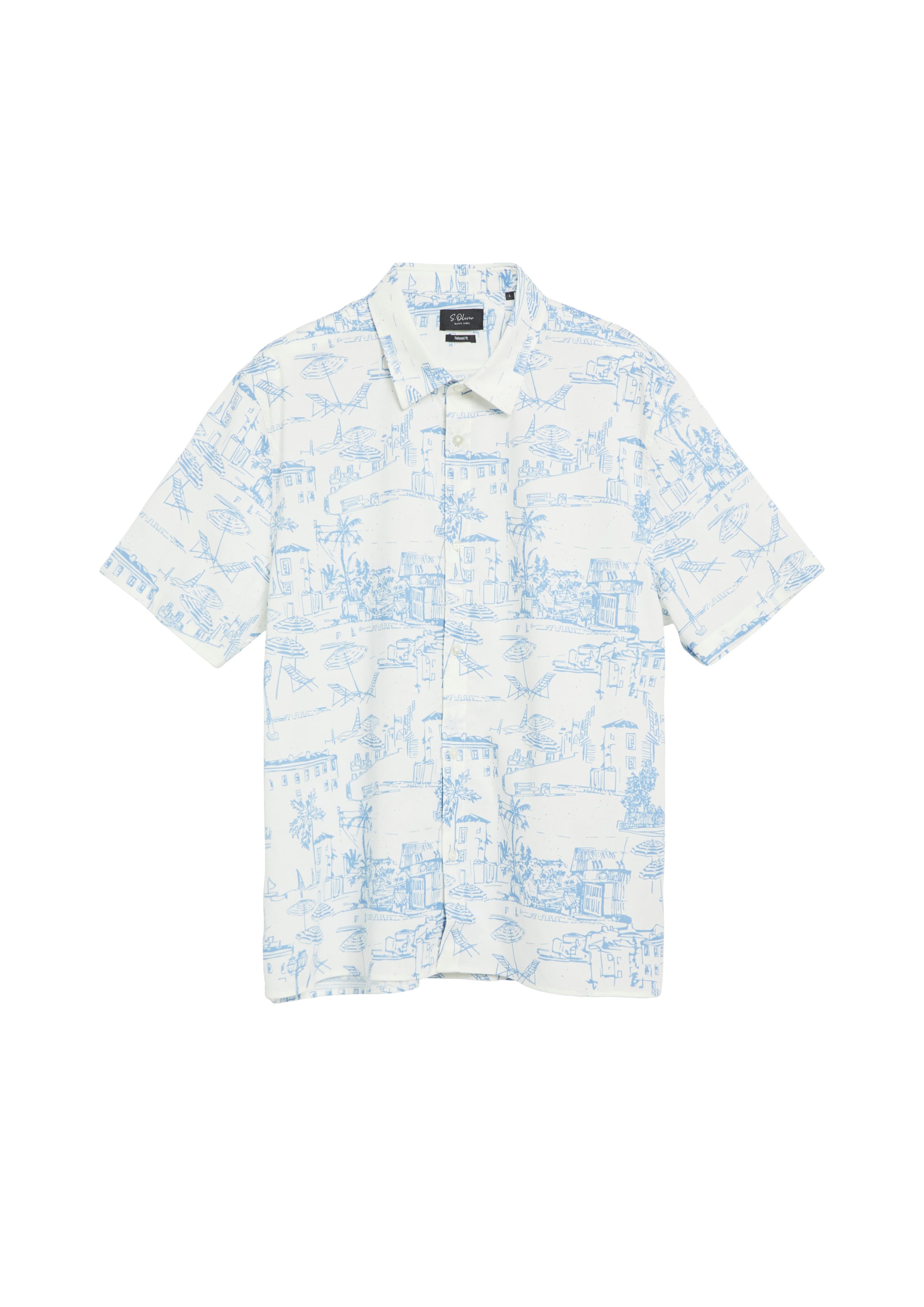 s.Oliver Regular fit Button Up Shirt in White: front