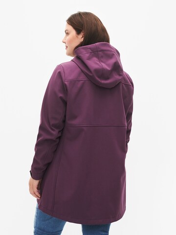 Zizzi Between-Seasons Coat 'CAAURA' in Purple