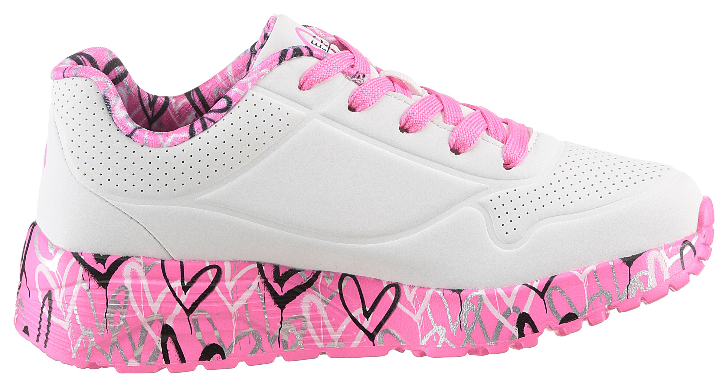SKECHERS Sneaker 'Uno Lite - Lovely Luv' in Weiß