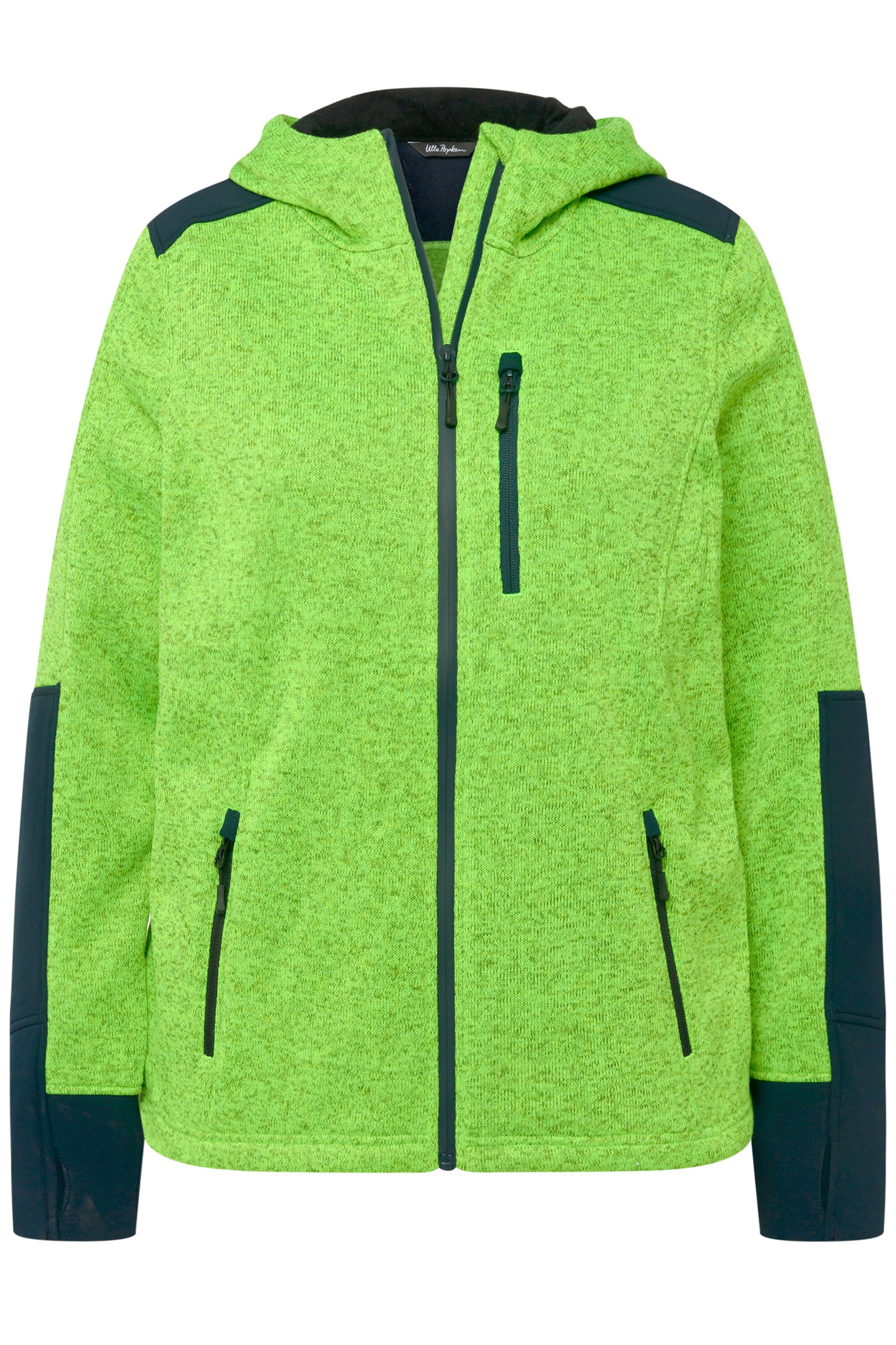 Ulla Popken Funktionsfleecejacke in Grün: Vorderseite