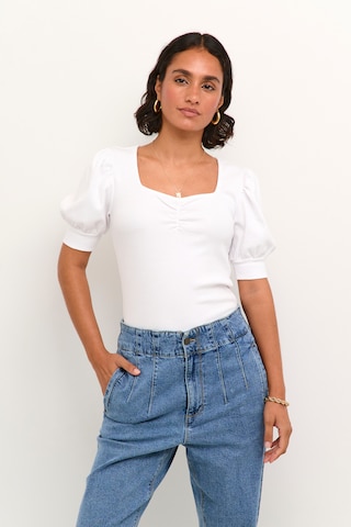 T-shirt 'Carna' Kaffe en blanc : devant