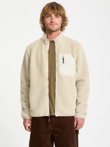 Volcom Fleece jacket 'Muzzer Fuzzar' in Beige: front