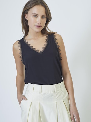 co'couture Blouse 'Perin' in Zwart: voorkant