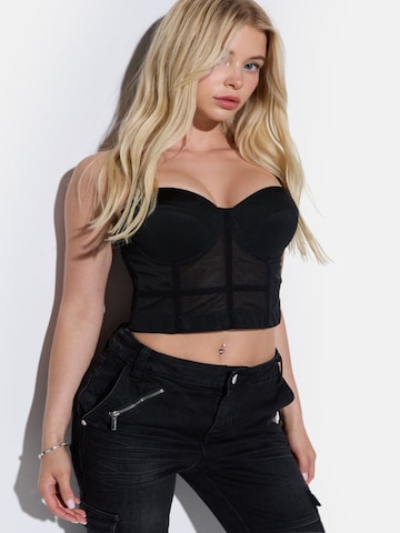 Bustier Soutien-gorge No Matter What en noir : devant