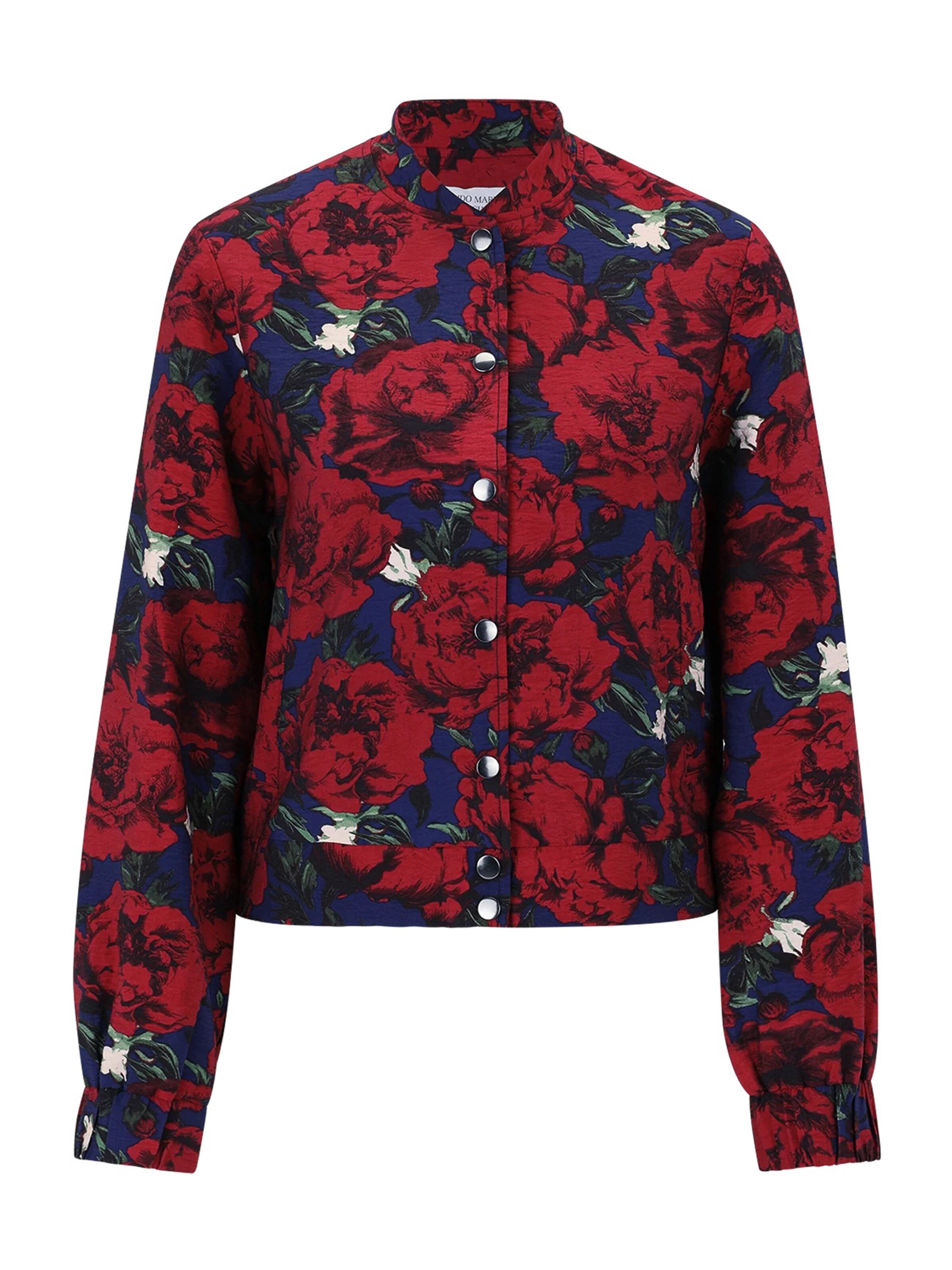 Guido Maria Kretschmer Curvy Демисезонная куртка 'Finja' в Темно-синий / Темно-зеленый / Красный / Белый, Обзор товара