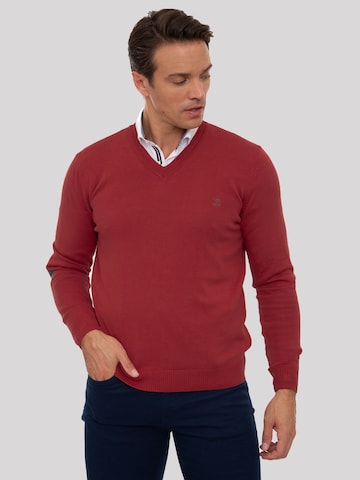 Pullover 'Los Angeles' di Sir Raymond Tailor in rosso: frontale