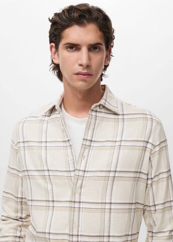 MANGO MAN Regular fit Button Up Shirt 'Pierre' in Beige