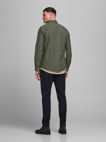 Slim fit Cămașă 'Oxford' de la JACK & JONES pe verde