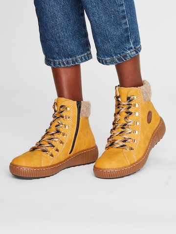 Rieker Lace-Up Ankle Boots in Yellow