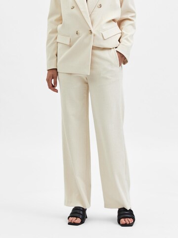Selected Femme Tall Regular Trousers 'Zoey' in Beige: front